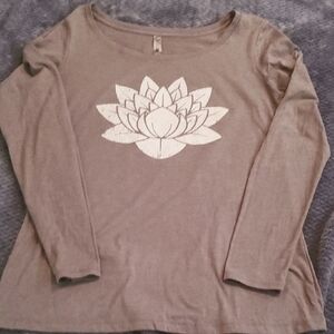 Lotus Print Long Sleeve Top